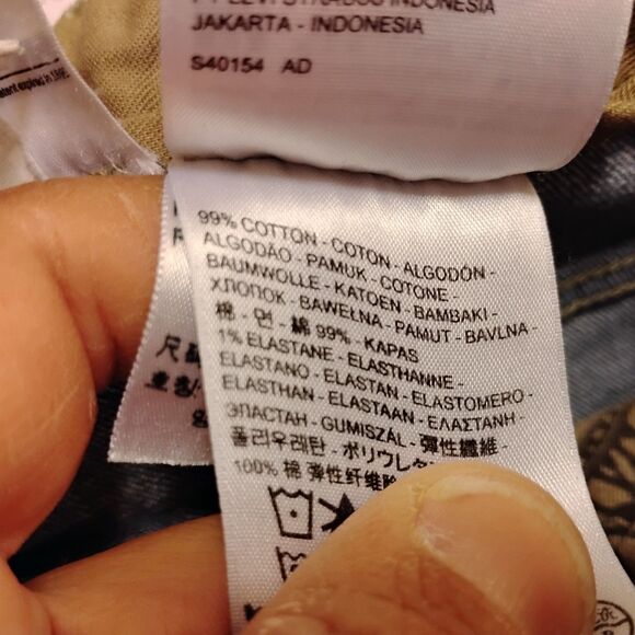 Levi's 511 jeans mens 34x34 blue denim distressed light wash stretch slim fit - Picture 8 of 10